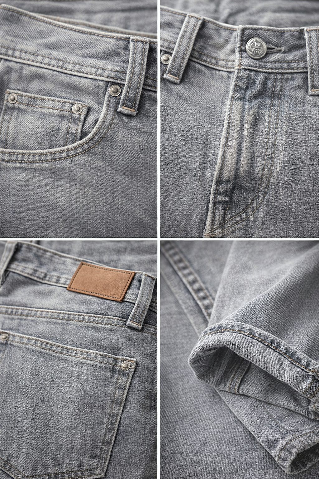 Men’s Grey Premium Cotton Denim Jeans - Image 4