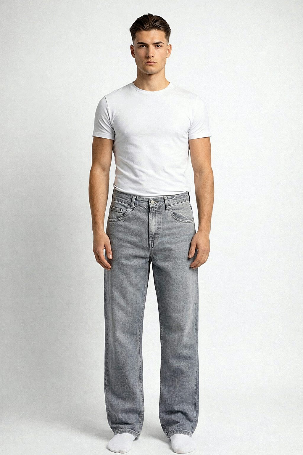Men’s Grey Premium Cotton Denim Jeans
